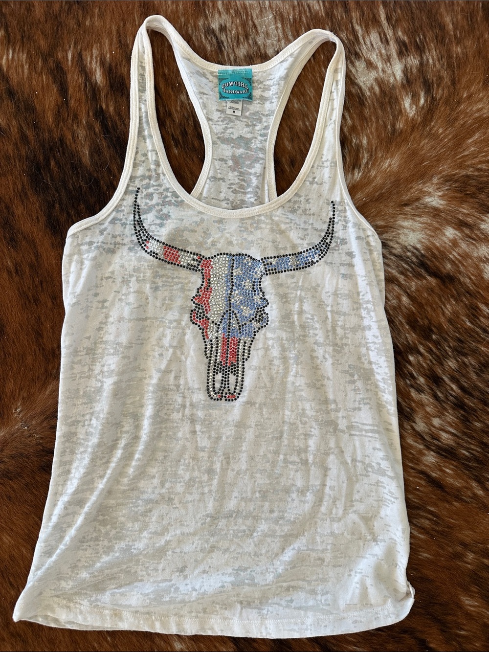 Patriotic steer skull shirt